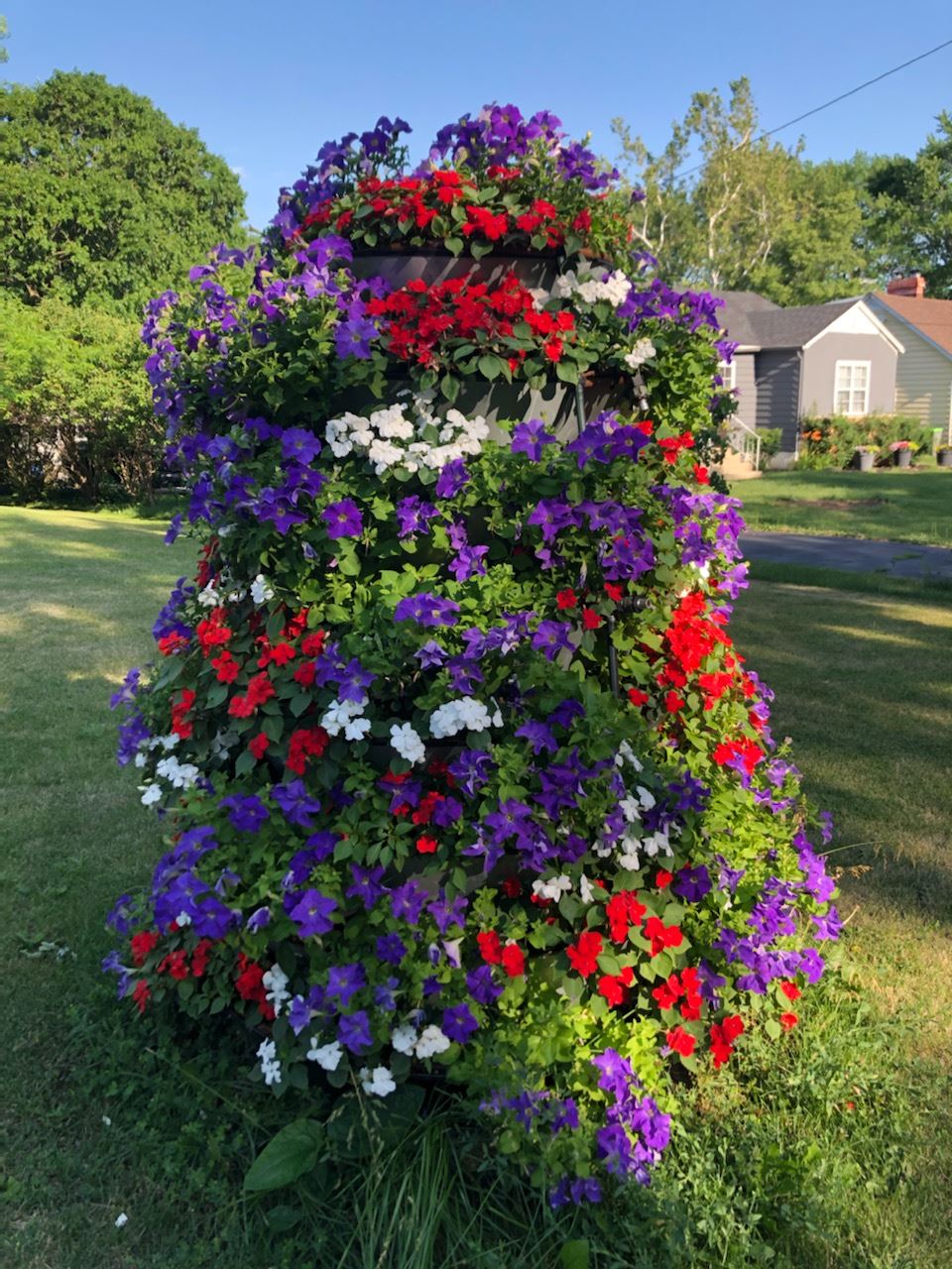 Flower Tower Red and Purple