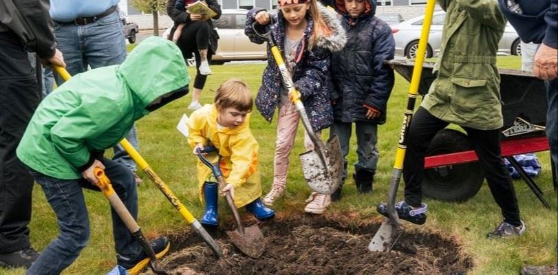Kids Planting a Tree