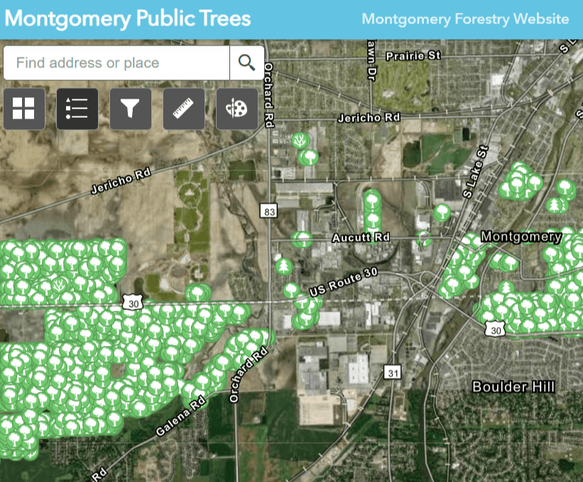 Montgomery Public Trees  Map Graphic