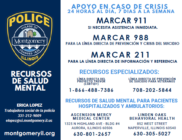 Crisis Support Card Spanish