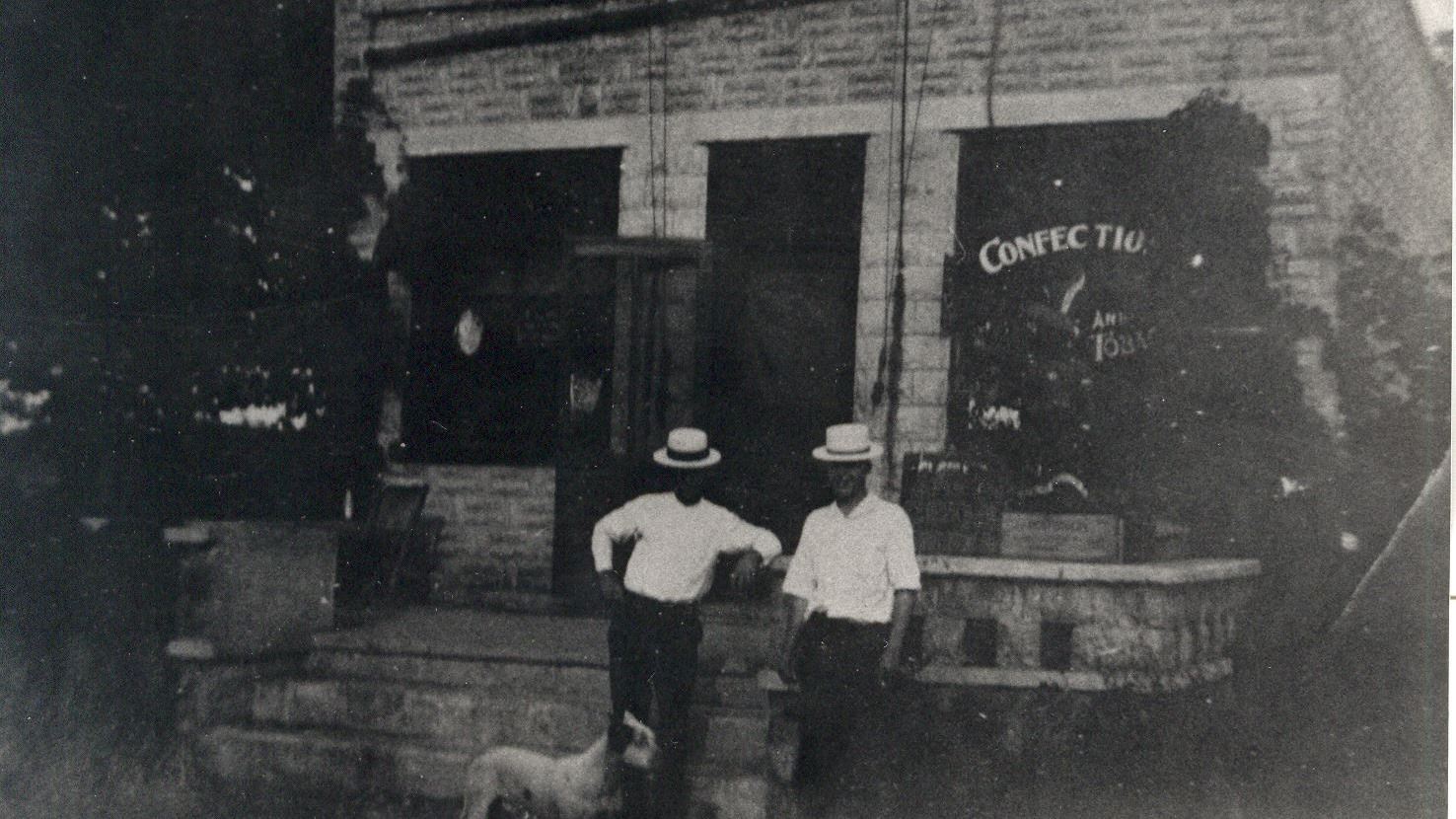 Old Photo of Two Men Outside
